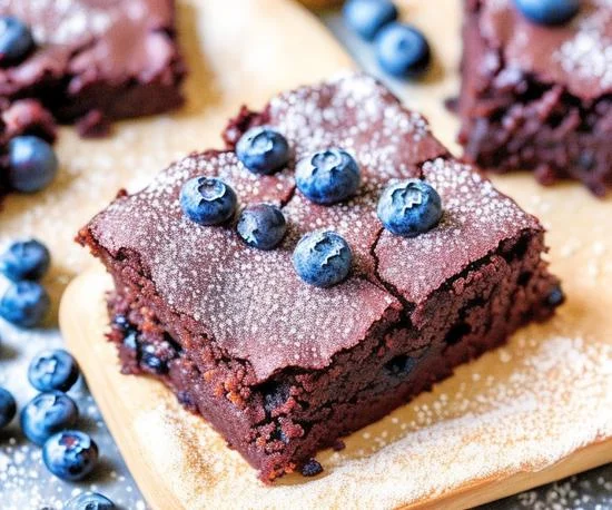Keto Brownies with Almond Flour and Blueberries