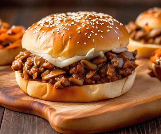 Азиатские Sloppy Joes из свинины и грибов