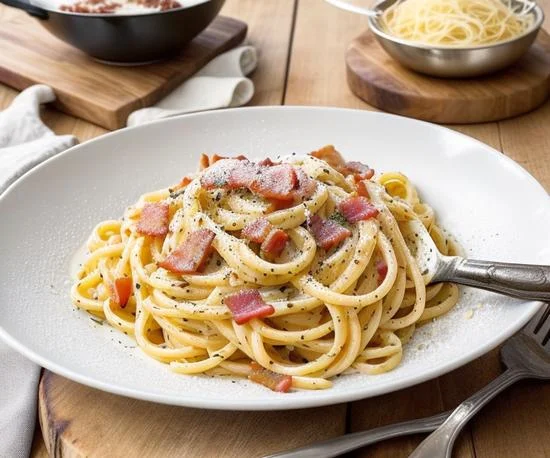 Classic Carbonara with Bacon
