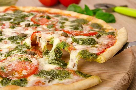 Pizza with Pesto Sauce